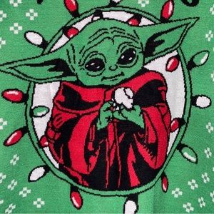 Christmas 🎄 UGLY Sweater Star Wars “Presents are the Way” Baby Grogu Size L